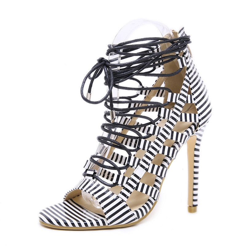 Lace Up Heel Sandals