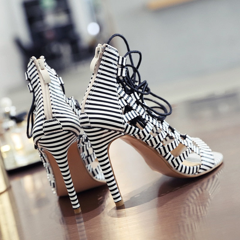 Lace Up Heel Sandals