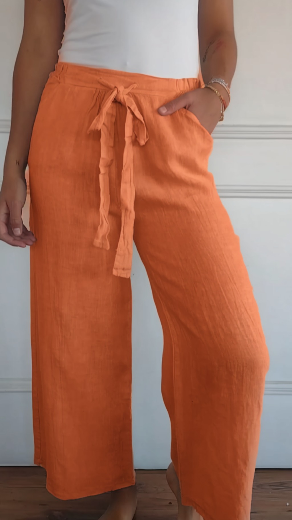 Women's Casual Linen Pants With Porket