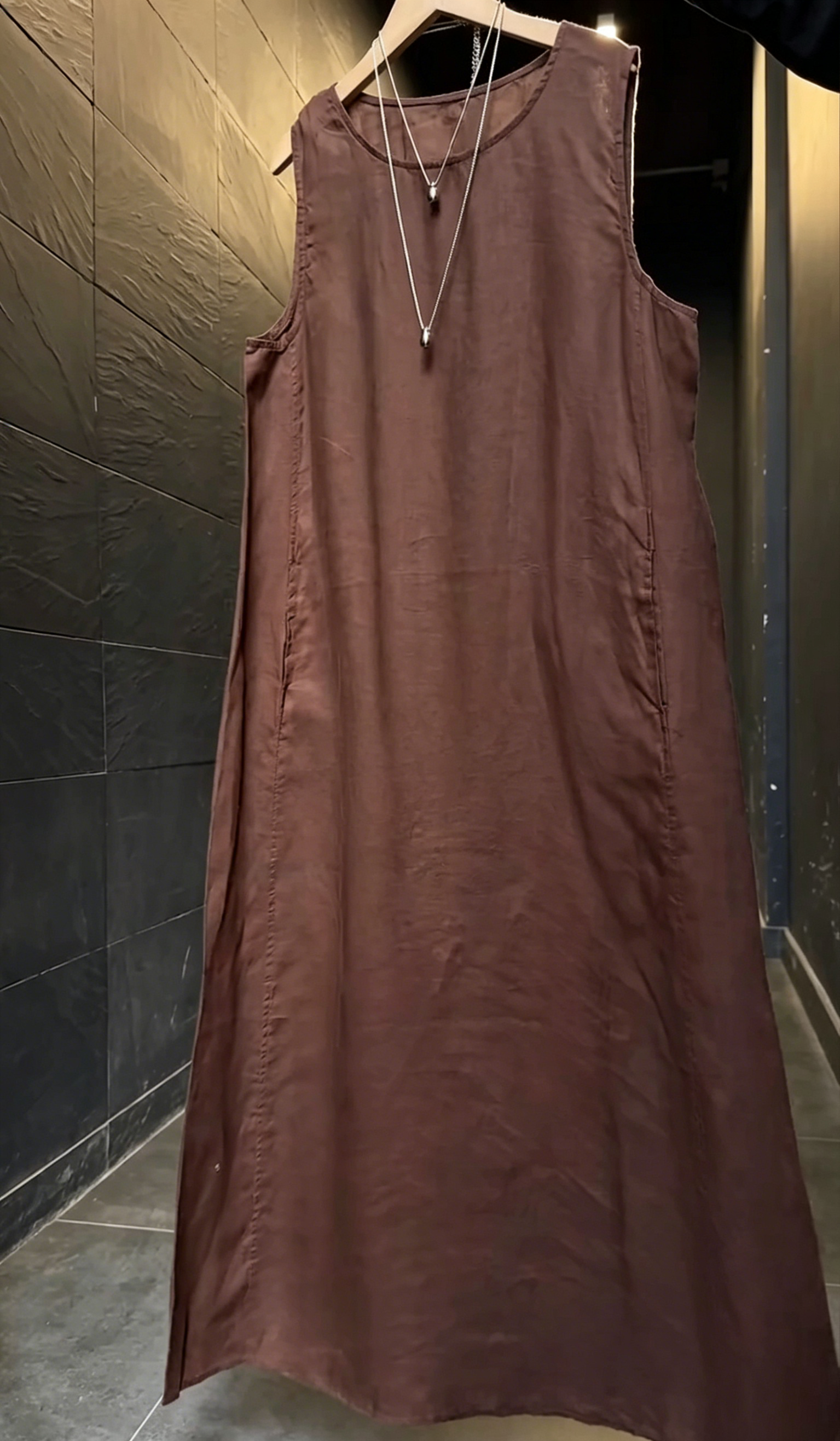 🌿New Linen🔥Women's sleeveless cotton and linen dress
