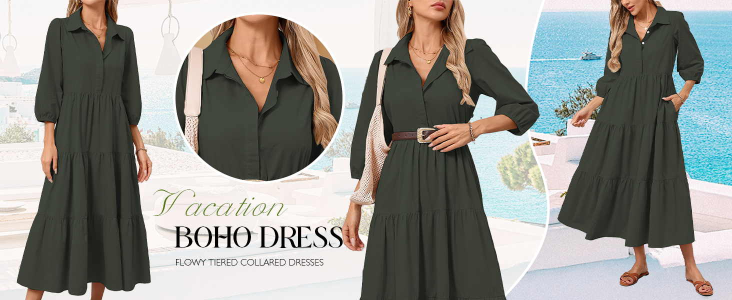 Green shirt dress