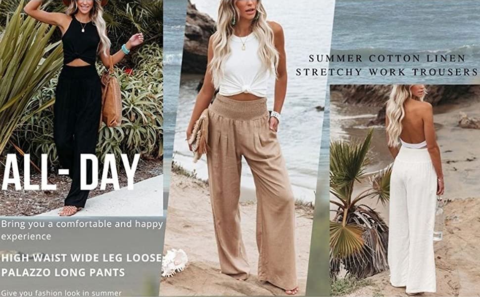 High Waist Palazzo Long Pants