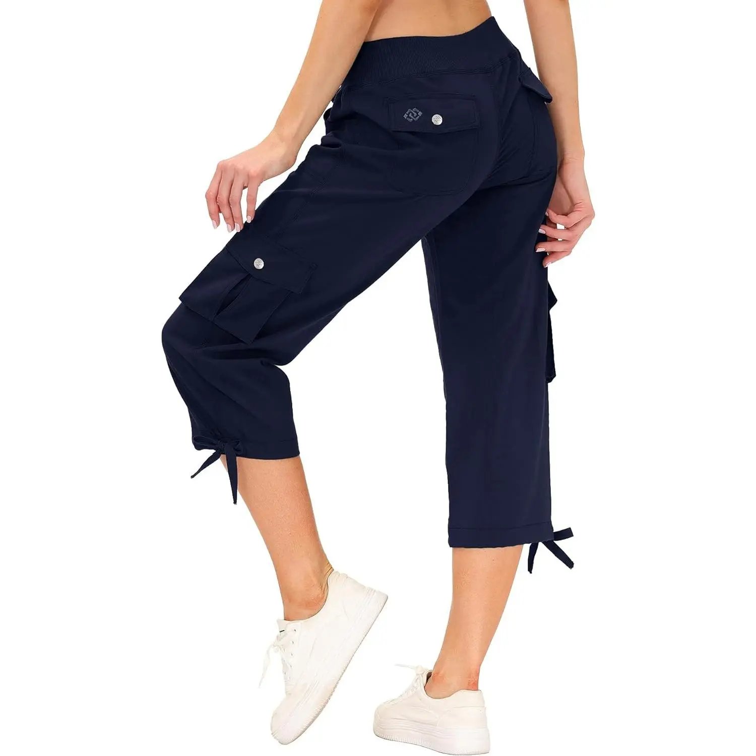 Women's Cargo Capris Hiking Pants Lightweight Quick Dry Outdoor Athletic Travel Casual Loose Comfy Cute Pockets