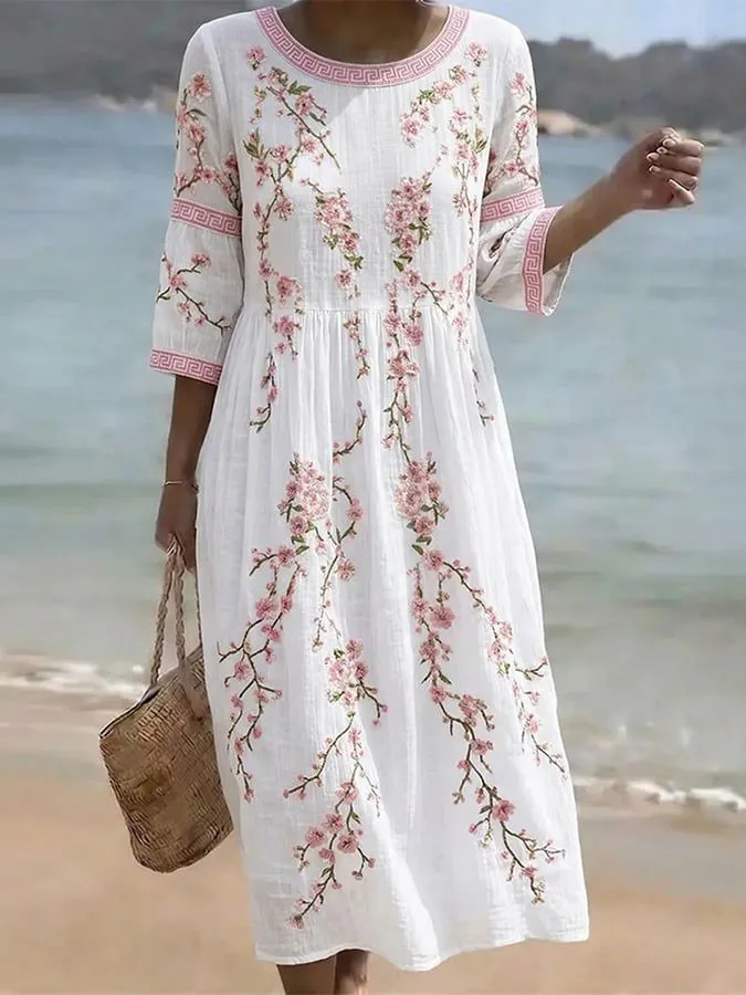 Women's Casual Cotton Linen Dress