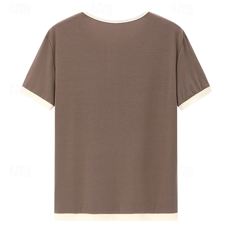 Men's T Shirt Henley Shirt Tee Short Sleeve Shirt Short Sleeve Henley Summer Spring Color Block Fashion Designer Basic Patchwork Vacation Street Going out Blue Black Pink Top Tee for Men 2026 - $20.99 &ndash;P2