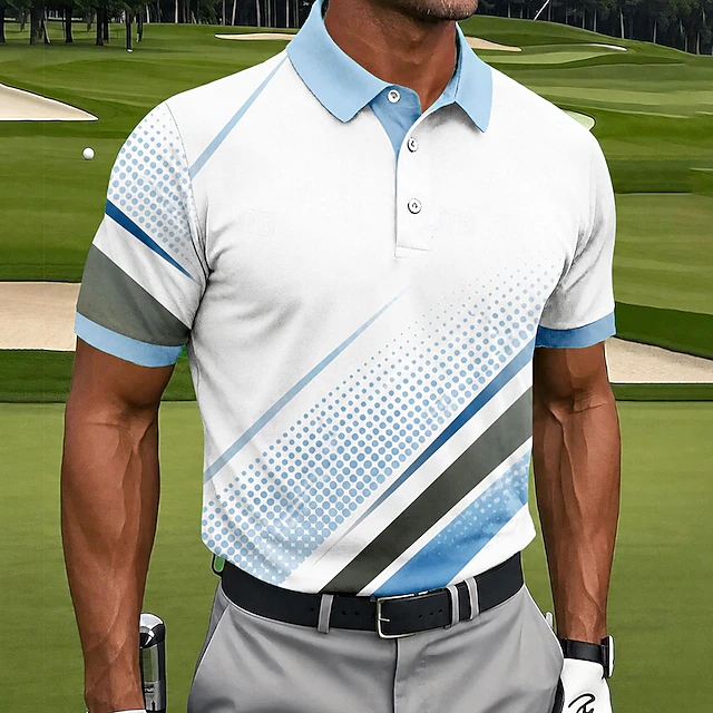 [Copy]Men's Geometric Golf Sports Polo Shirts 
