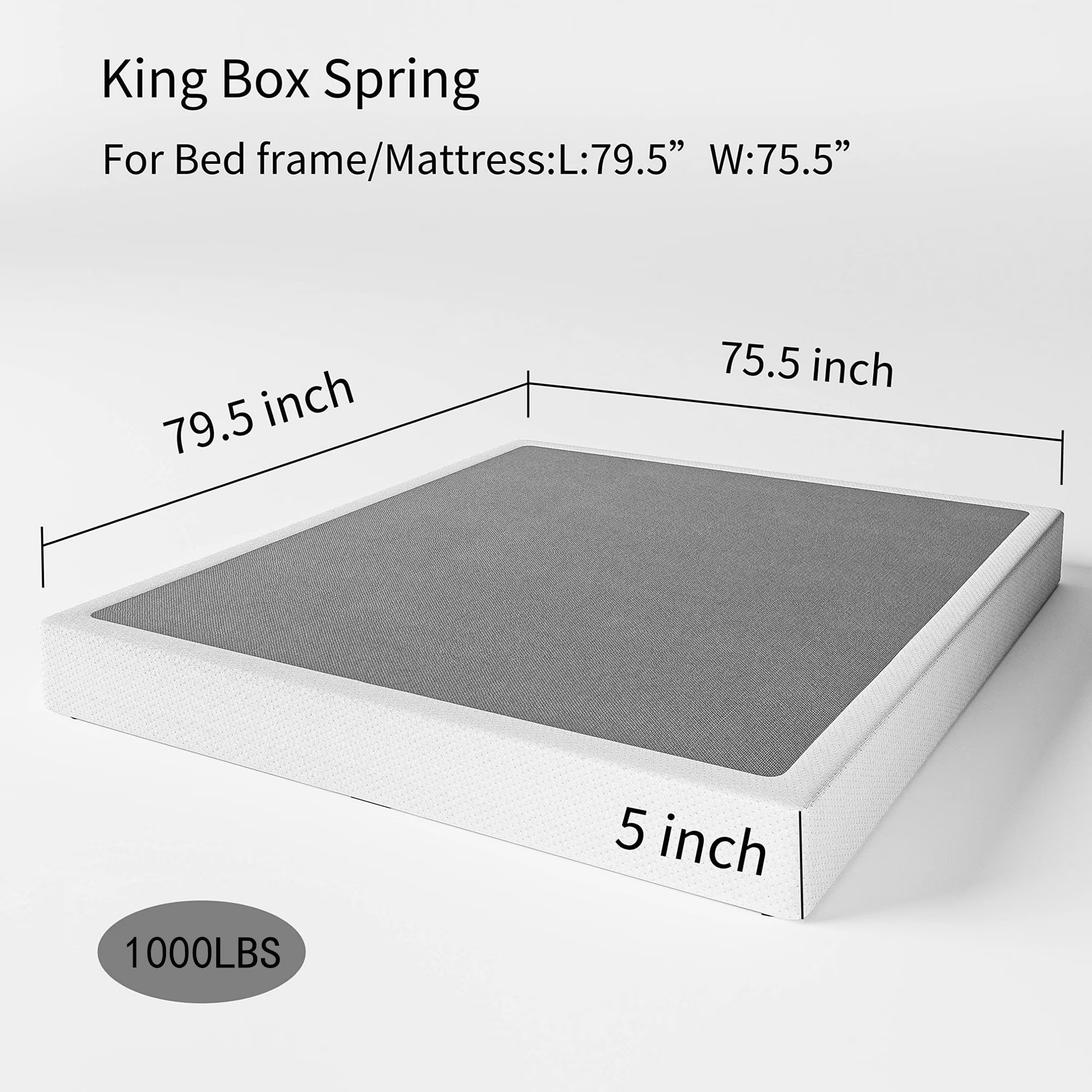 QFTIME 5" Metal Box Spring, Mattress Foundation, Heavy-Duty, Easy Assembly