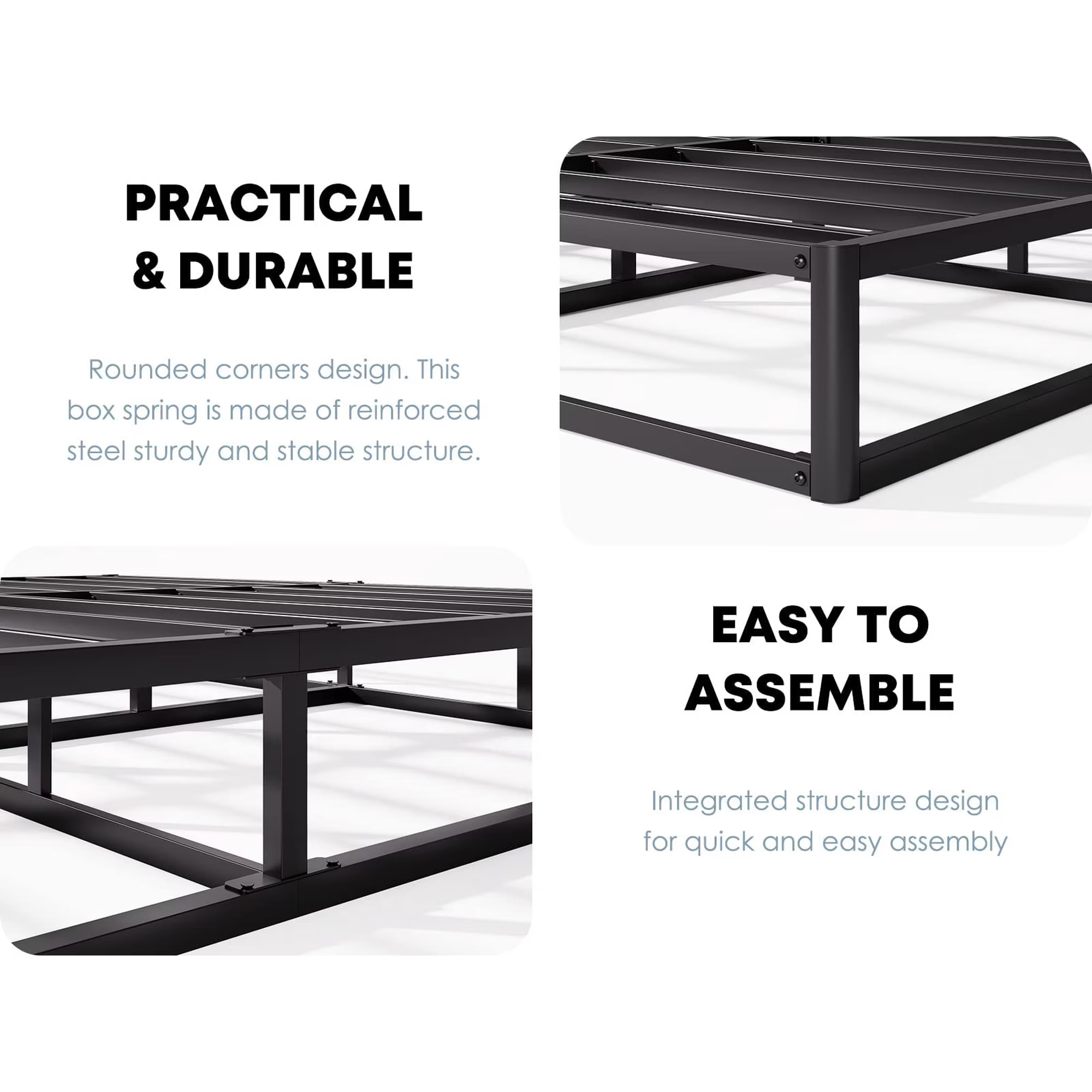 QFTIME 5" Metal Box Spring, Mattress Foundation, Heavy-Duty, Easy Assembly