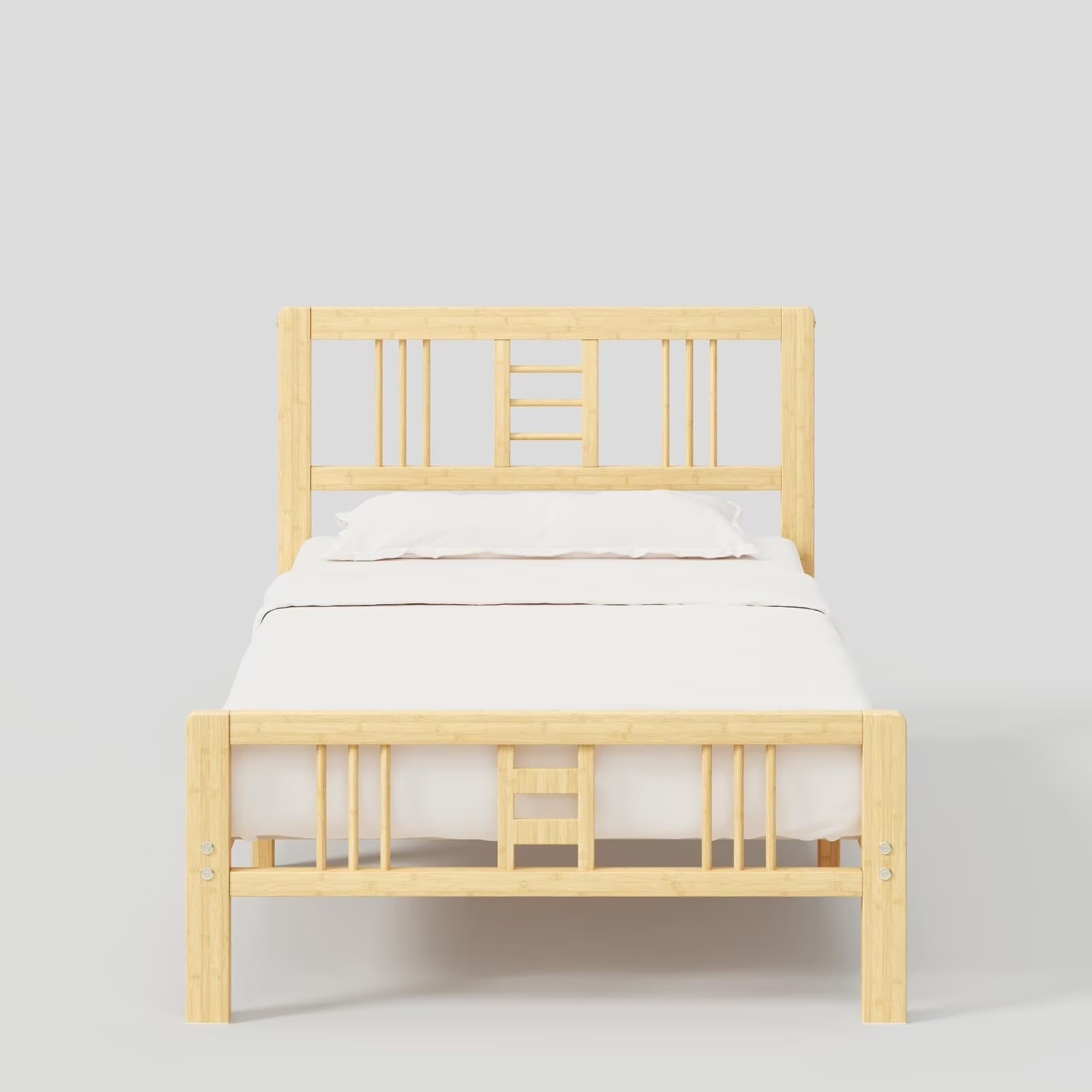 Bedsnus Solid Bamboo Platform Bed Frame with Headboard & Footboard, Sturdy Wood Mattress Foundation, Noise-Free, No Box Spring Needed