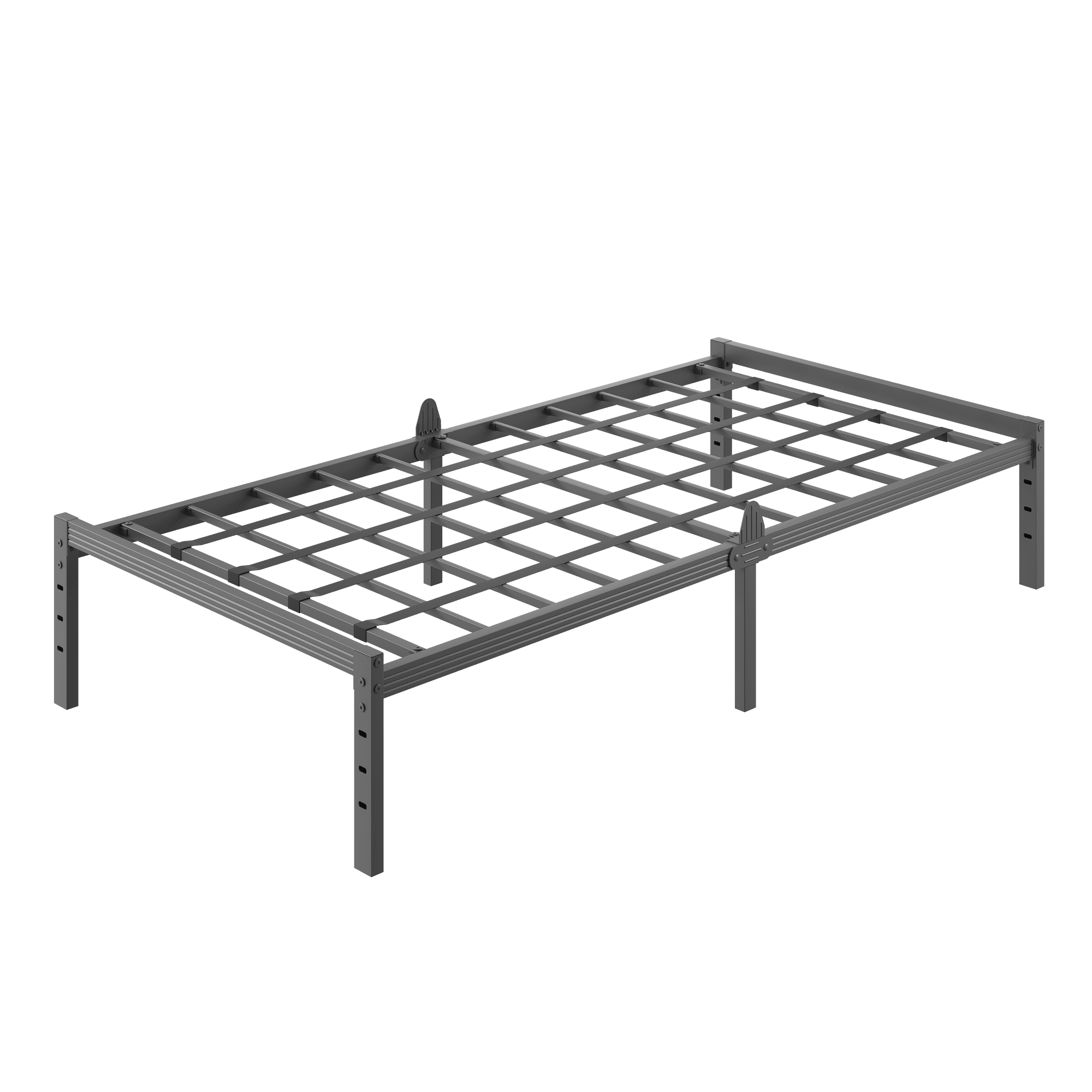 Bedsnus Metal Bed Frame with Grid Support, Heavy Duty Mattress Foundation, Raised Edge Design, Easy Assembly Bed Base with Underbed Storage