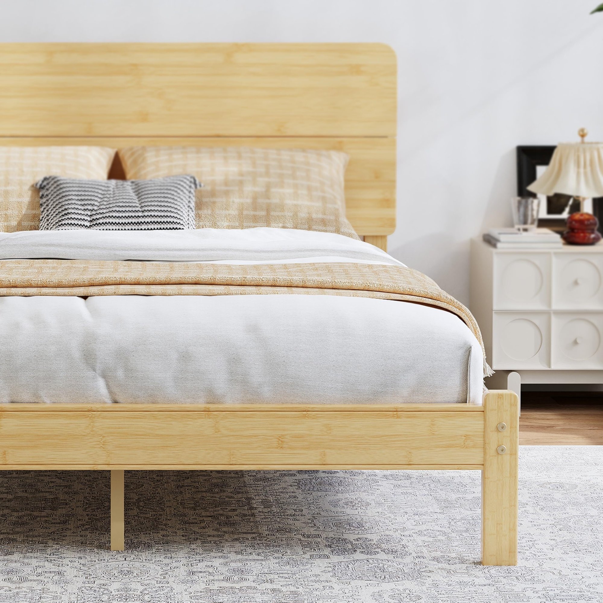 Bedsnus 12 inch Bamboo Bed Frame with Headboard