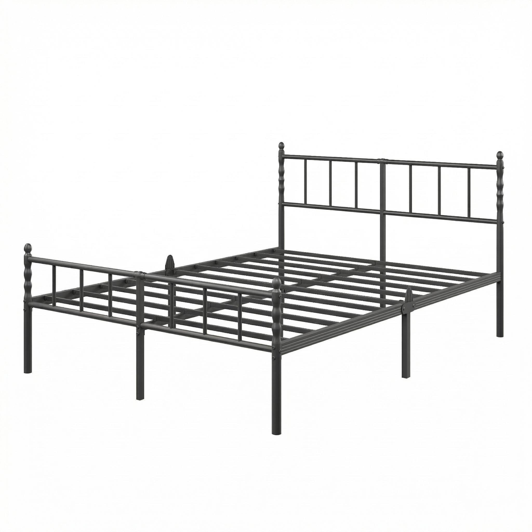 Bedsunus Classic Metal Platform Bed Frame with Headboard and Footboard, Heavy Duty Steel Mattress Foundation, No Box Spring Needed