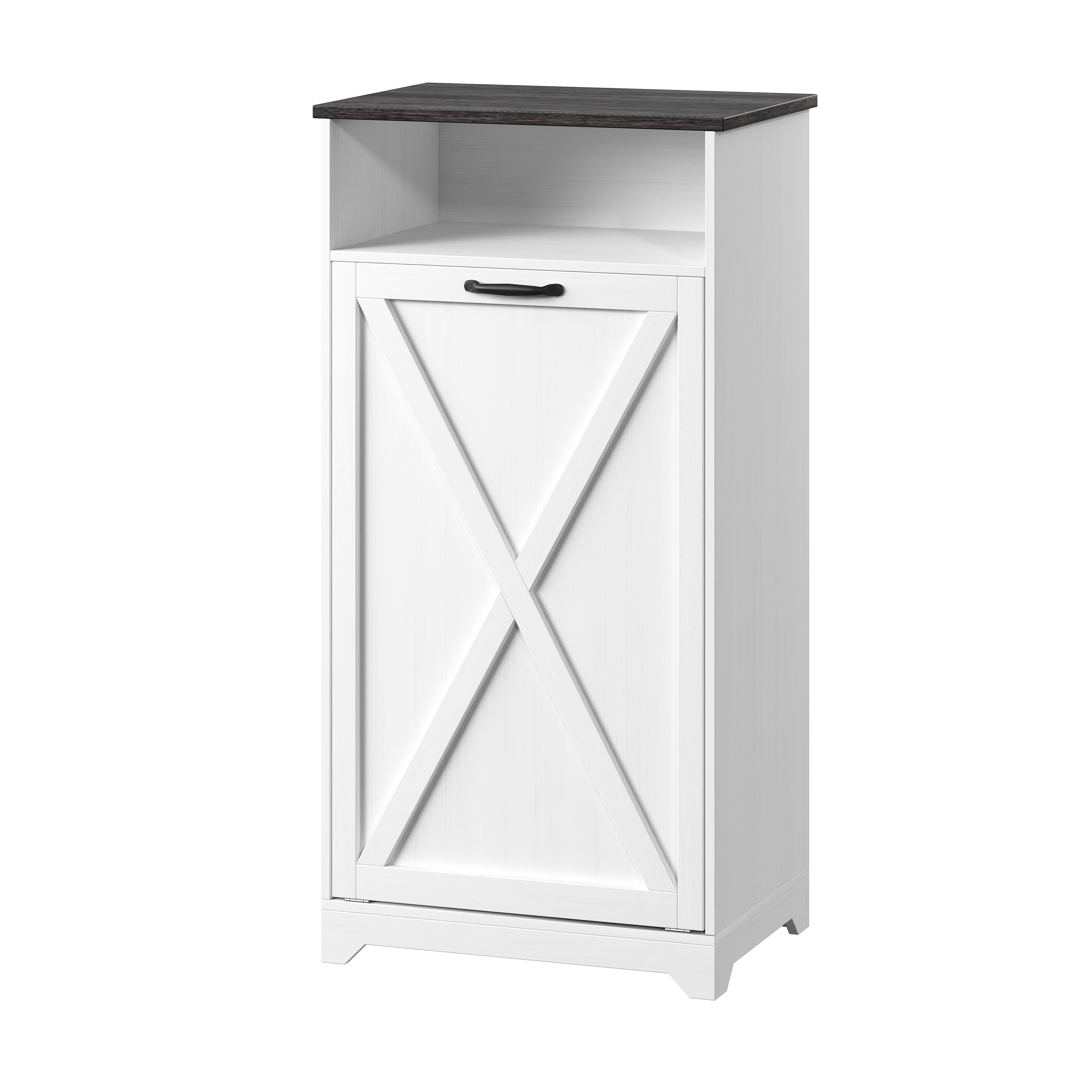 Bedsnus 13 Gallon Tilt Out Trash Cabinet, Pet Proof Garbage Recycling Cabinet for Kitchen, Wooden Cabinet For Kitchen, Living Room, Bathroom, White