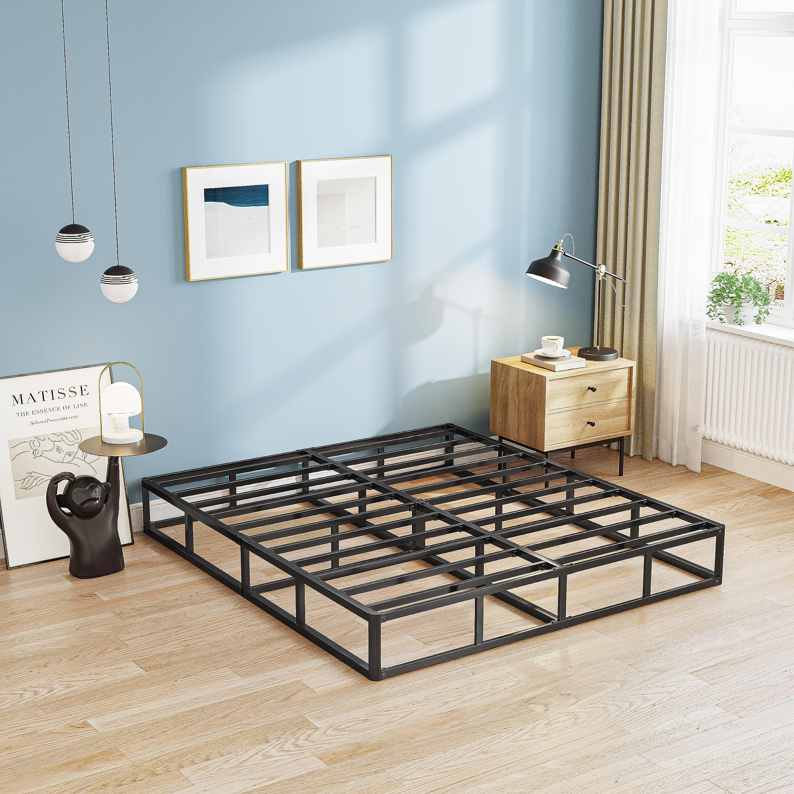 Bedsnus 5 Inch Heavy Duty Metal Box Spring, Mattress Foundation with Fabric Cover, Easy Assembly