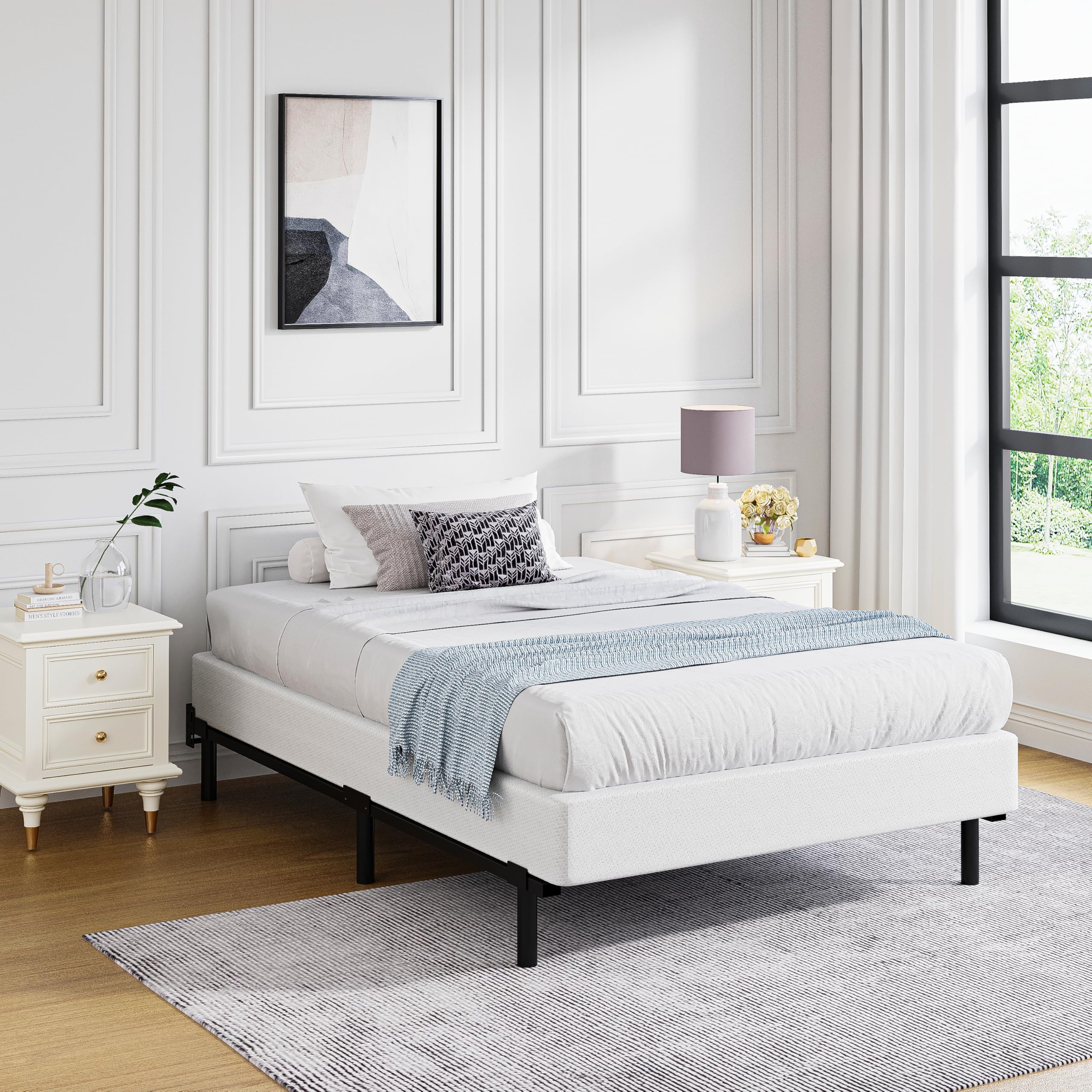 Bedsnus 5 Inch Heavy Duty Metal Box Spring, Mattress Foundation with Fabric Cover, Easy Assembly