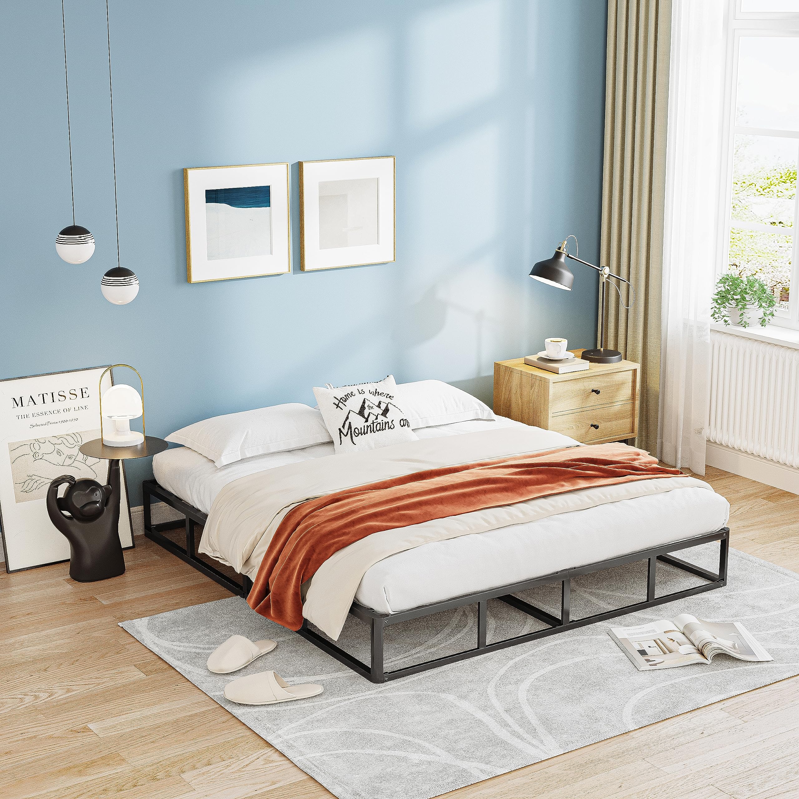 Bedsnus 5 Inch Heavy Duty Metal Box Spring, Mattress Foundation with Fabric Cover, Easy Assembly