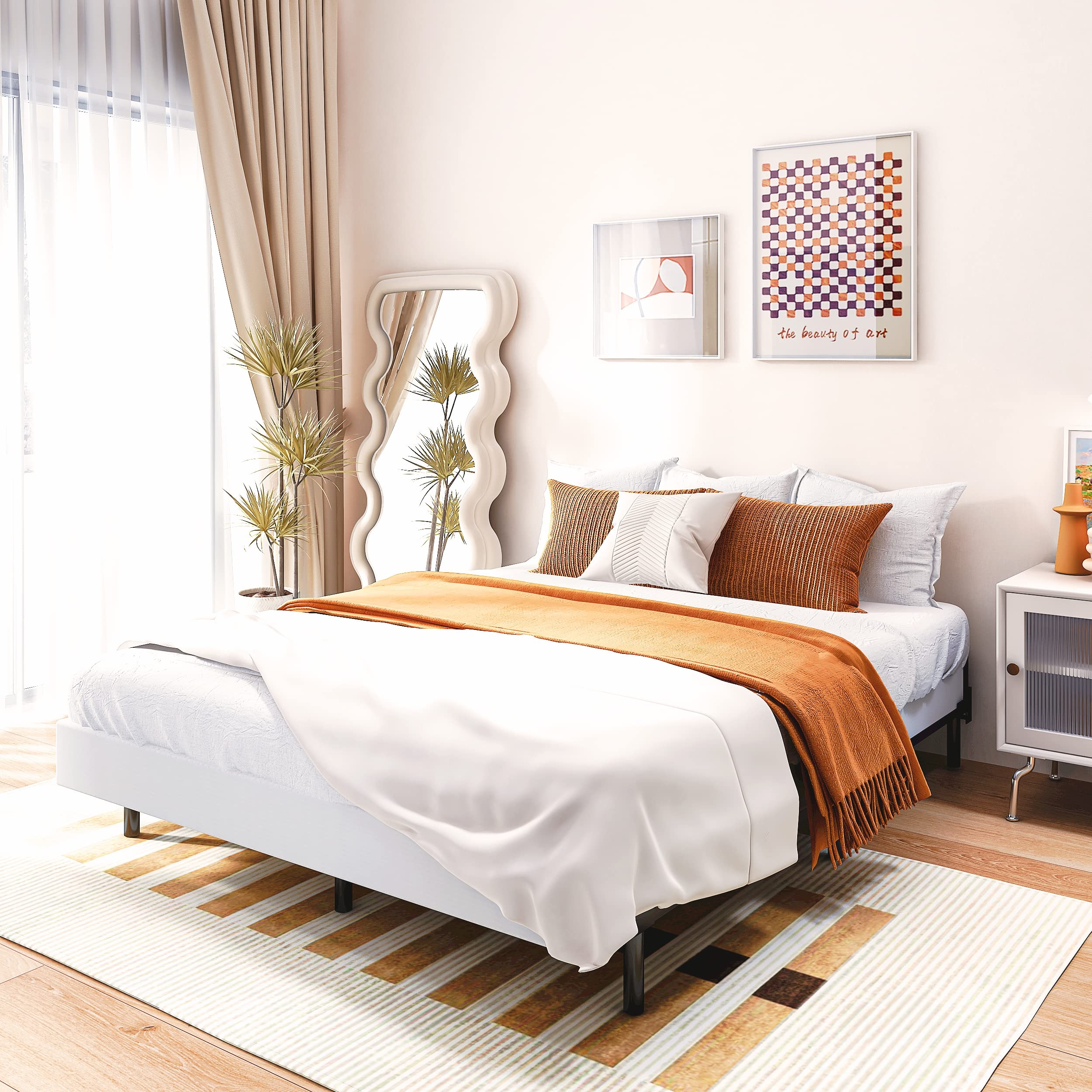 Bedsnus 7 Inch Heavy Duty Metal Box Spring, Mattress Foundation with Fabric Cover, Easy Assembly