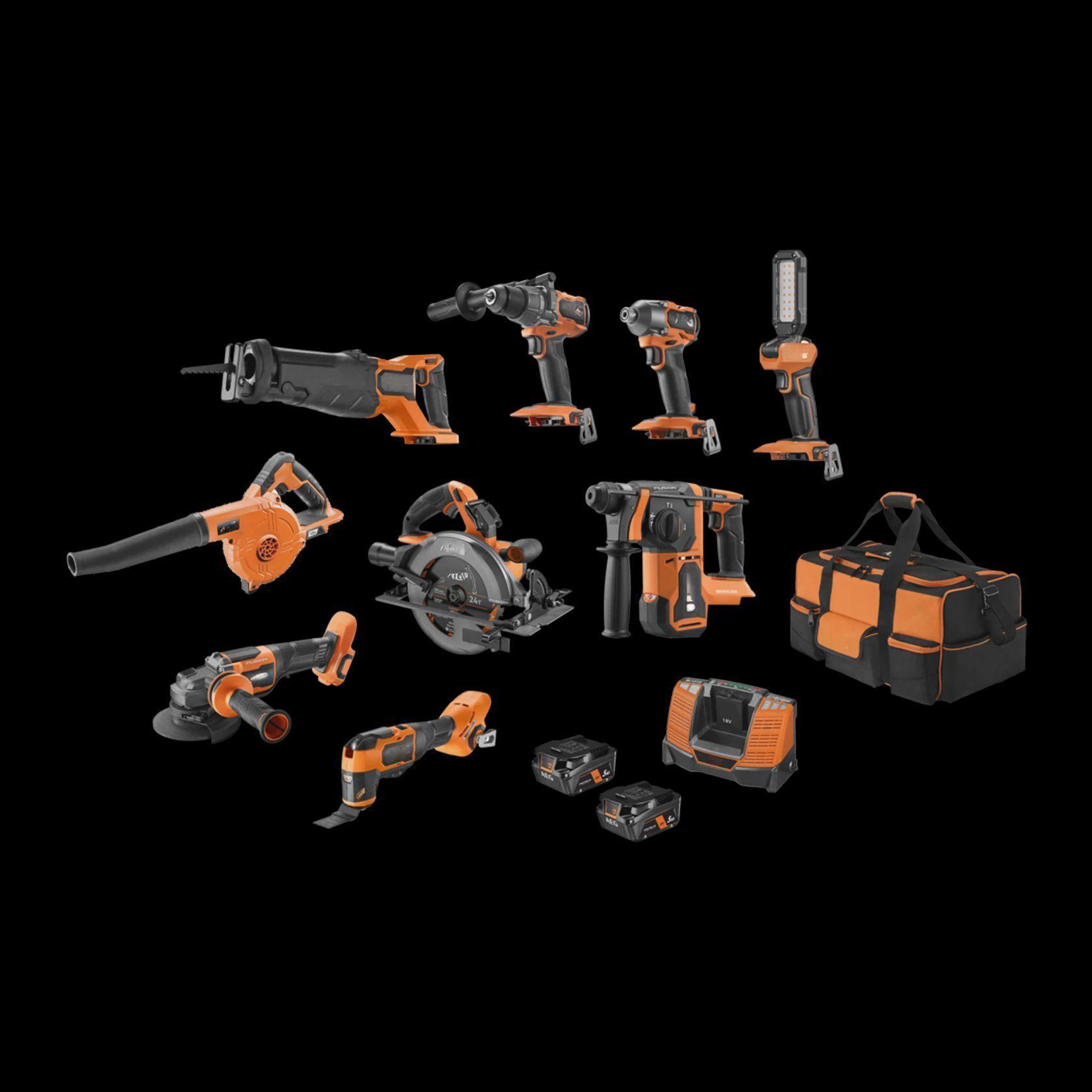 18V FUSION/BRUSHLESS 10-PIECE 5.0AH FORCE KIT
