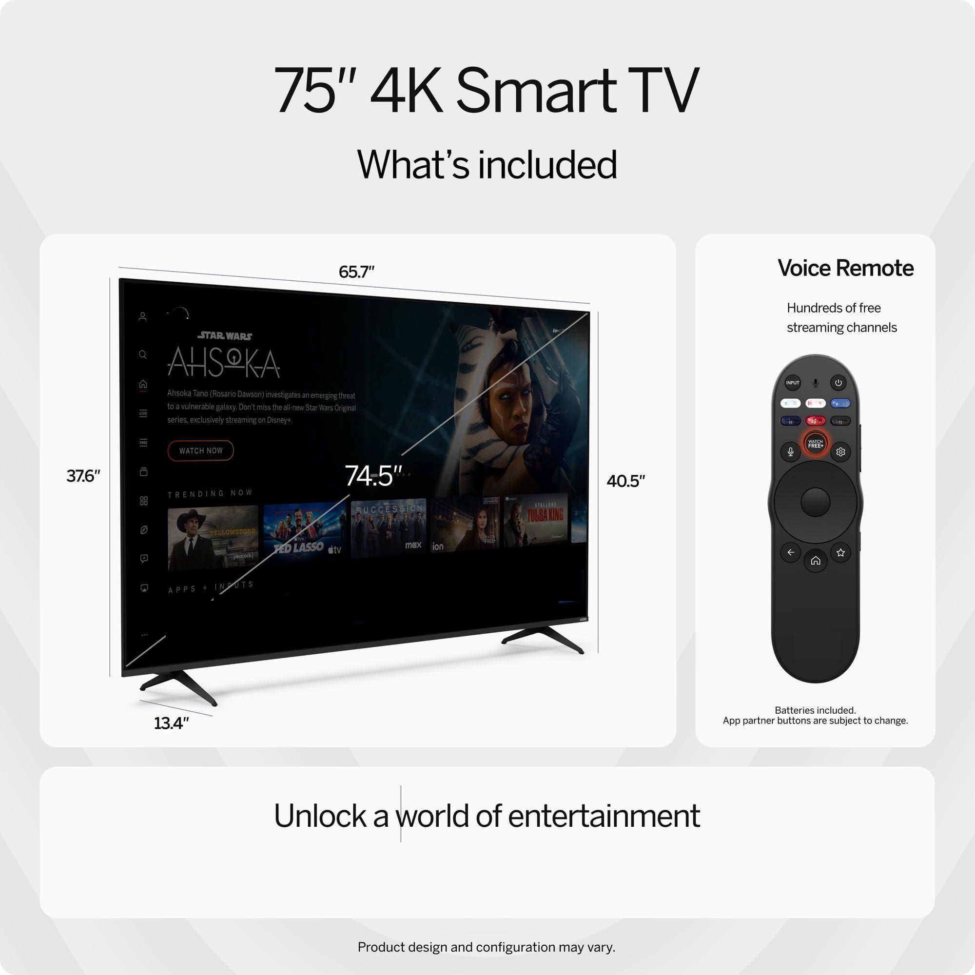 Last day for factory clearance! VIZIO 75” 4K Smart TV