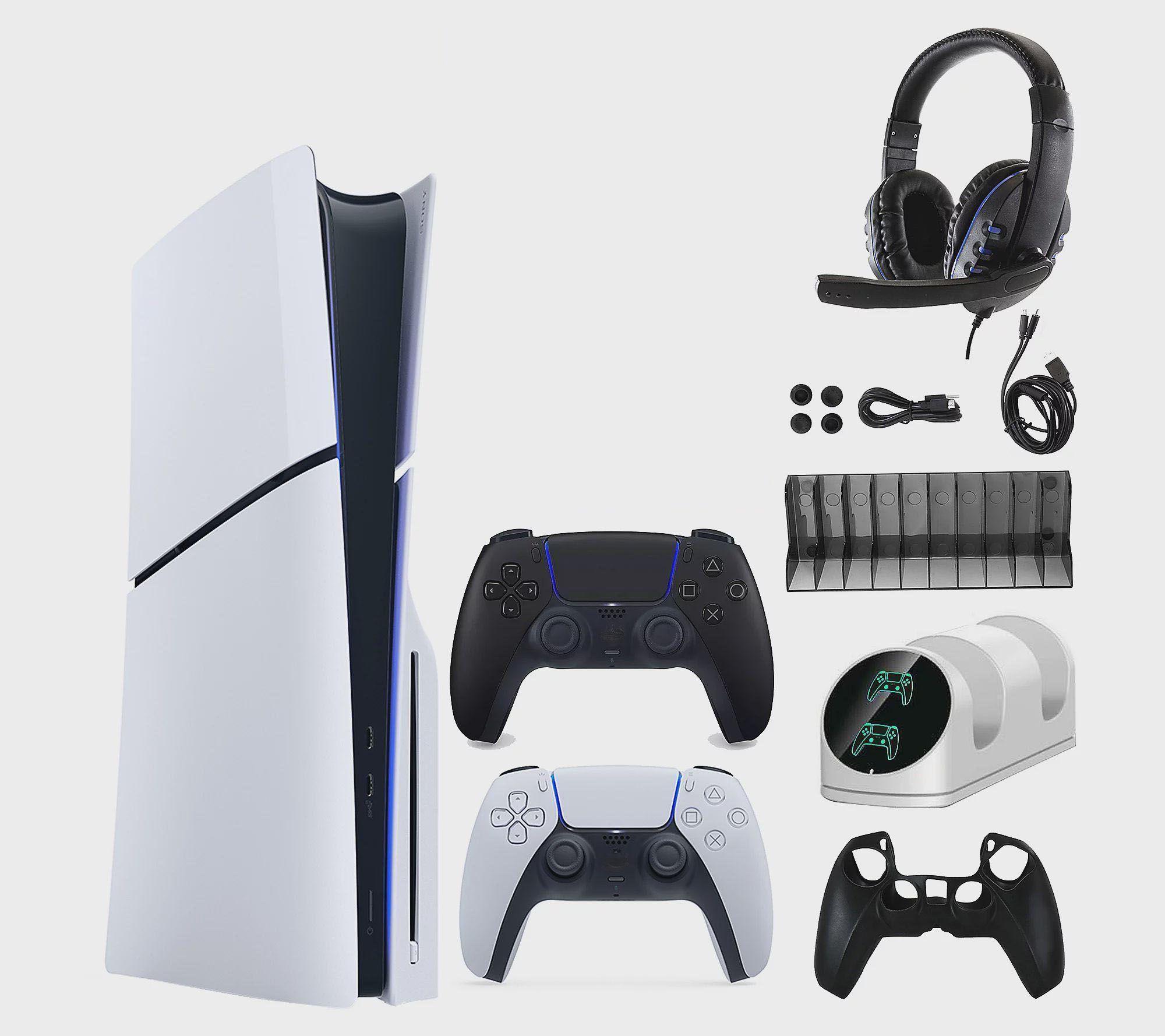 🎮 Slim 1TB Digital Console with Fortnite Accs & 2 Controllers