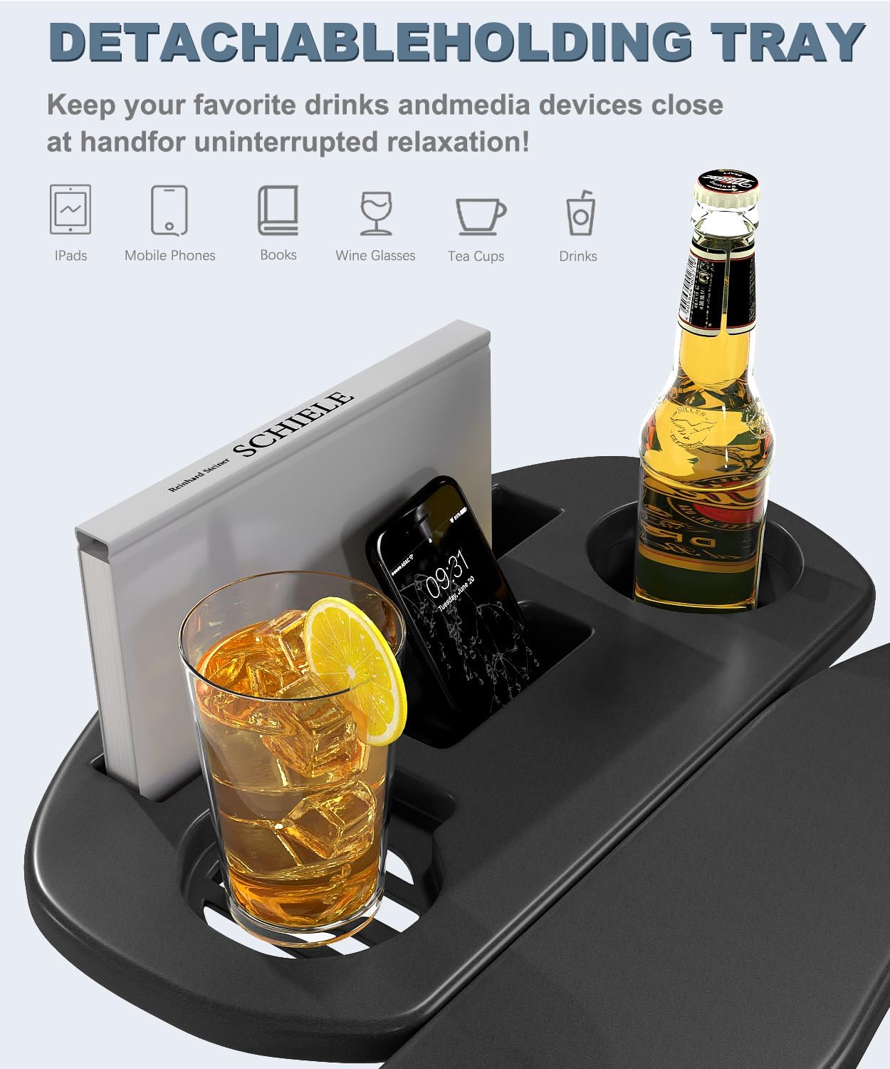 NAVINE Adjustable Adirondack Chair with Retractable Ottoman Set of 2, HDPE Folding Adirondack Chair with Cup Holder, All Weather Fire Pit Chair for Outdoor.