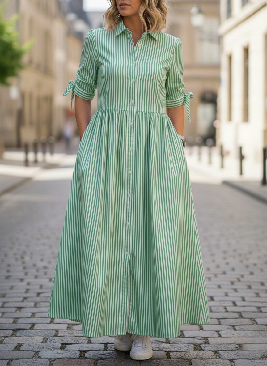New Arrivals🔥Women’s Casual Striped Cotton Shirt Dress