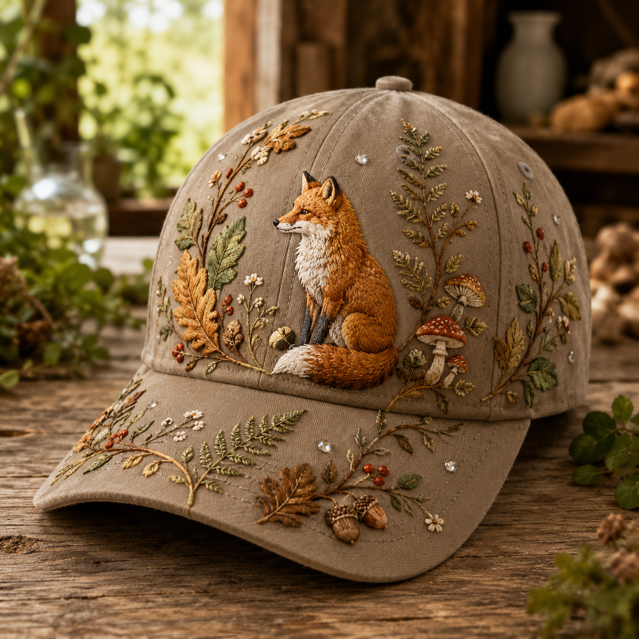🦋 Nature-Inspired Embroidered Animal Caps