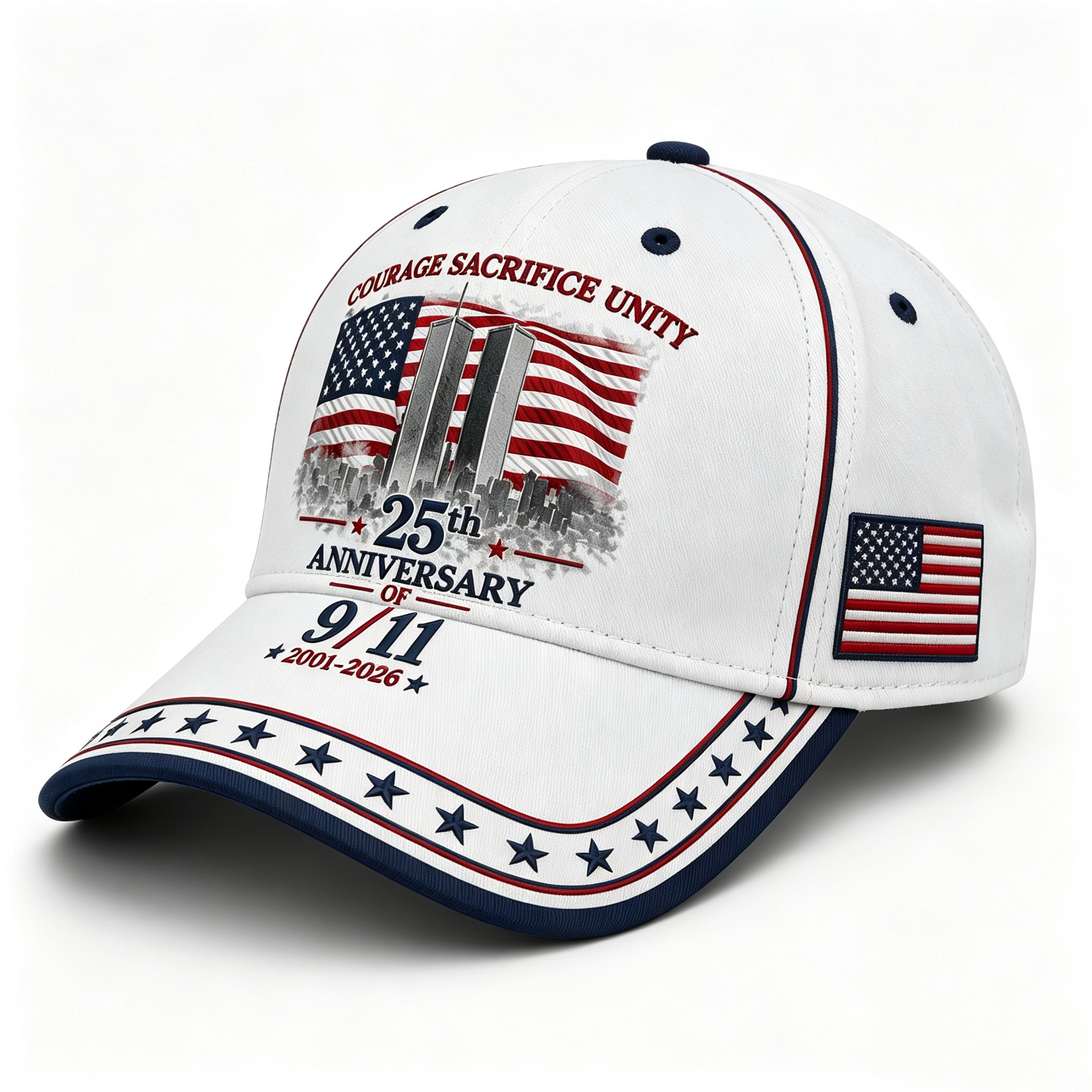 Never Forget. Always Honor-25th Anniversary 9/11 Memorial Patriot Cap