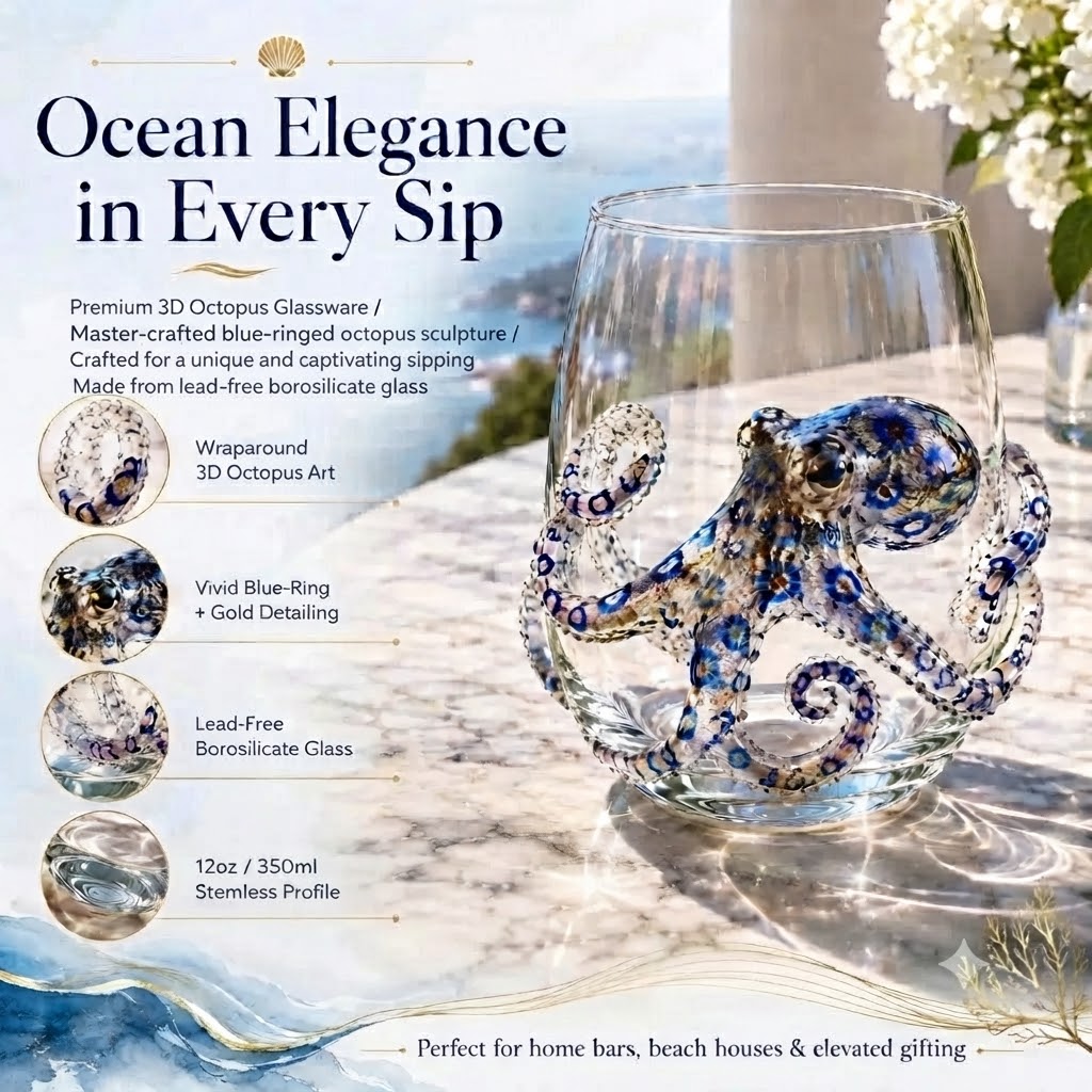 🔥 Last Day 49% OFF – 🌊 3D Ocean Animal Glassware Collection