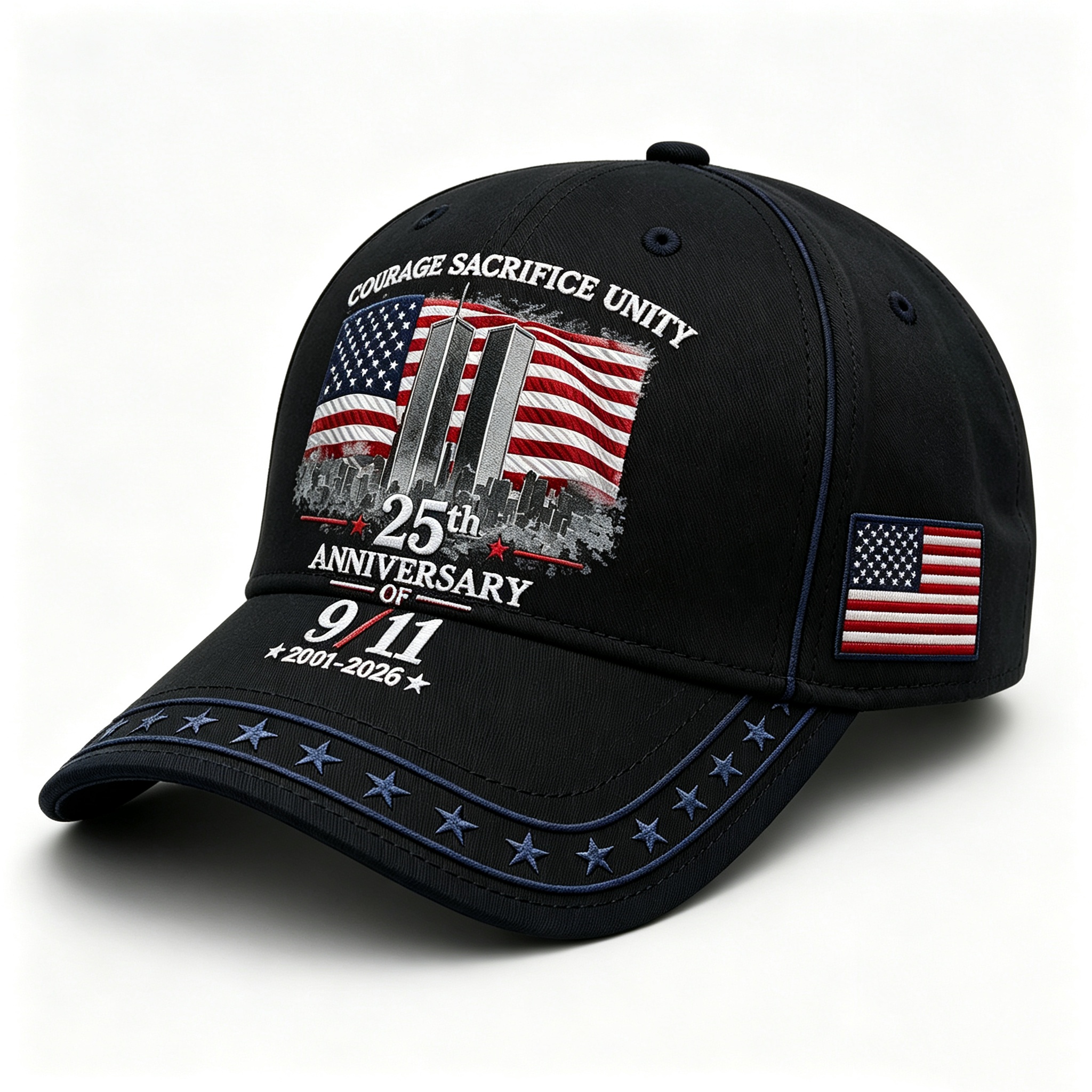Never Forget. Always Honor-25th Anniversary 9/11 Memorial Patriot Cap