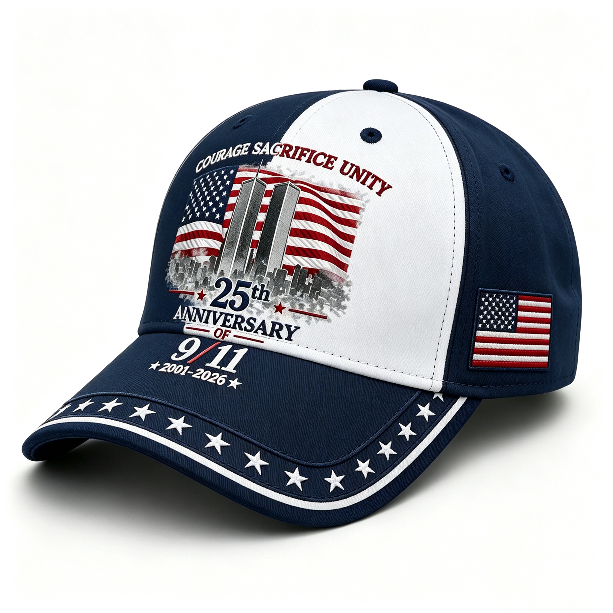 Never Forget. Always Honor-25th Anniversary 9/11 Memorial Patriot Cap
