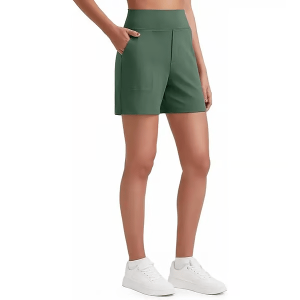 High Waisted Yoga Bermuda Shorts | Women Casual Activewear