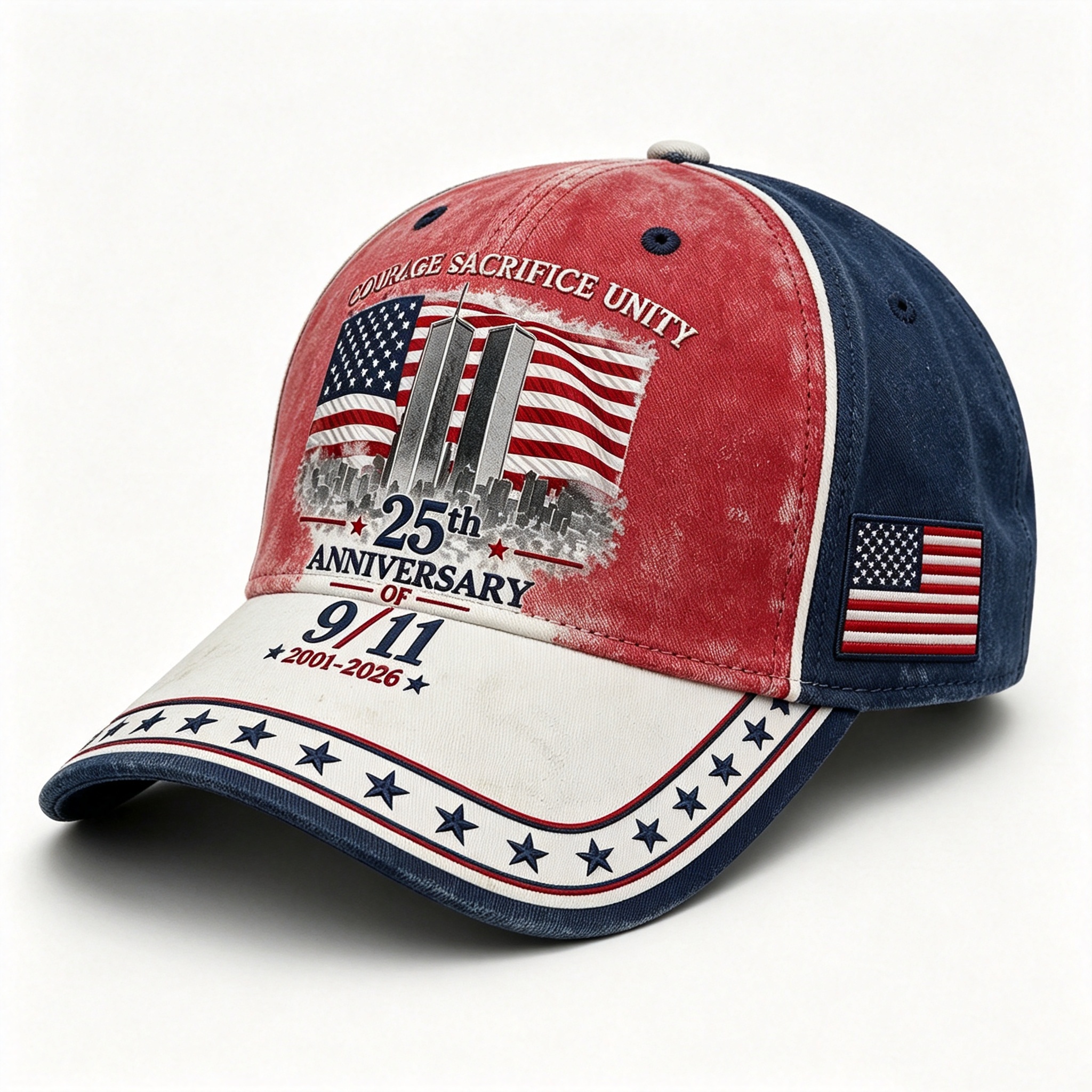 Never Forget. Always Honor-25th Anniversary 9/11 Memorial Patriot Cap