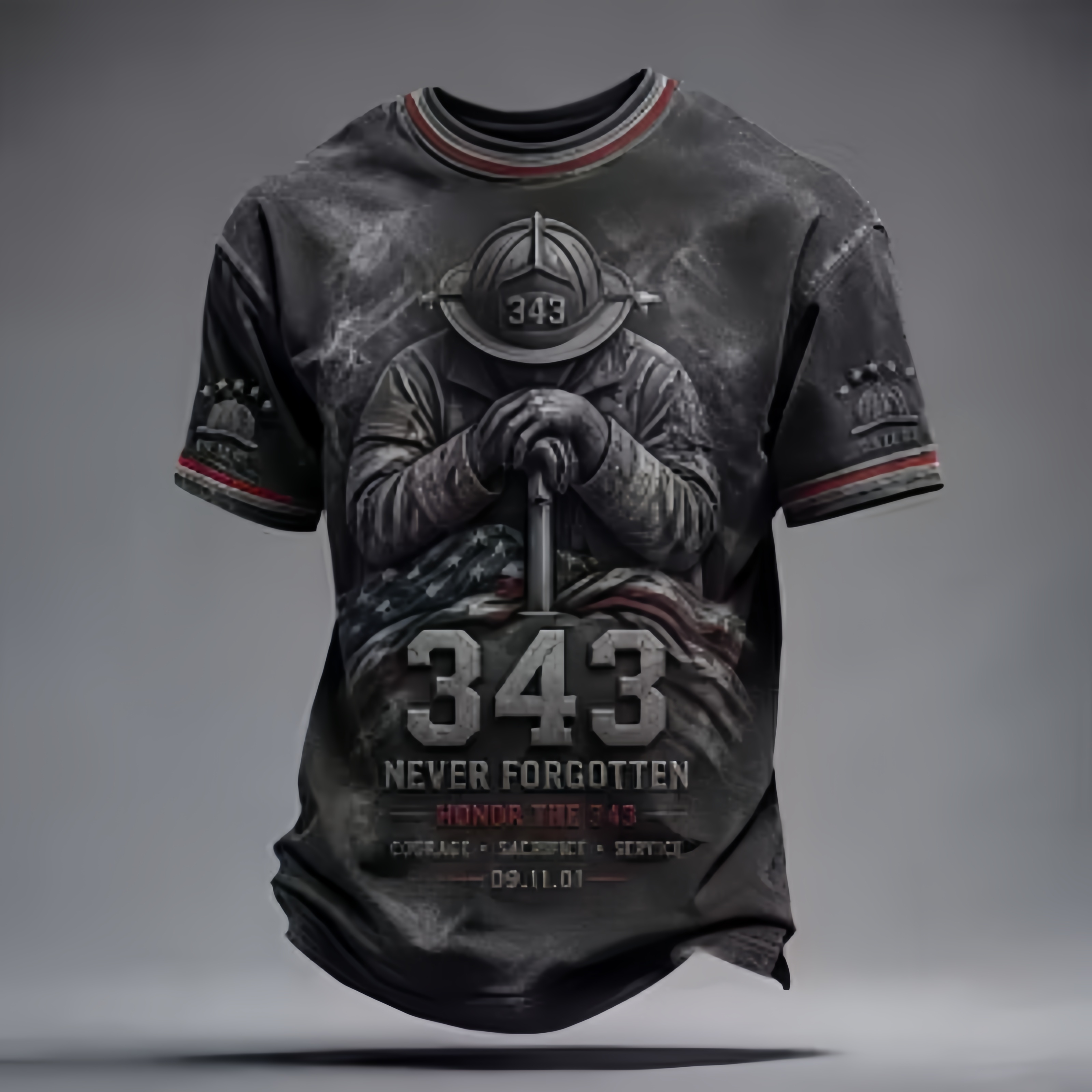 Never Forget 343 Memorial T-Shirt Collection – 9/11 Tribute Graphic Tees