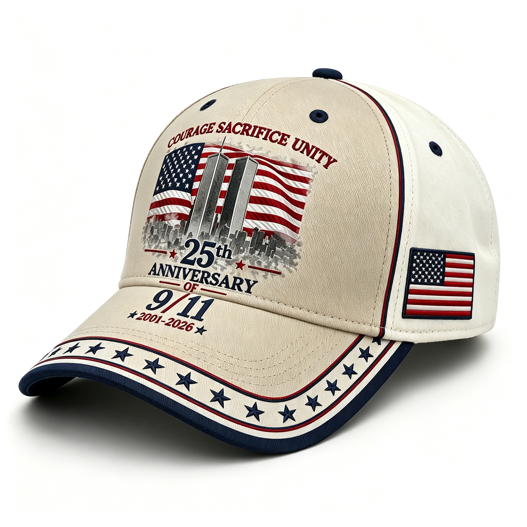 Never Forget. Always Honor-25th Anniversary 9/11 Memorial Patriot Cap