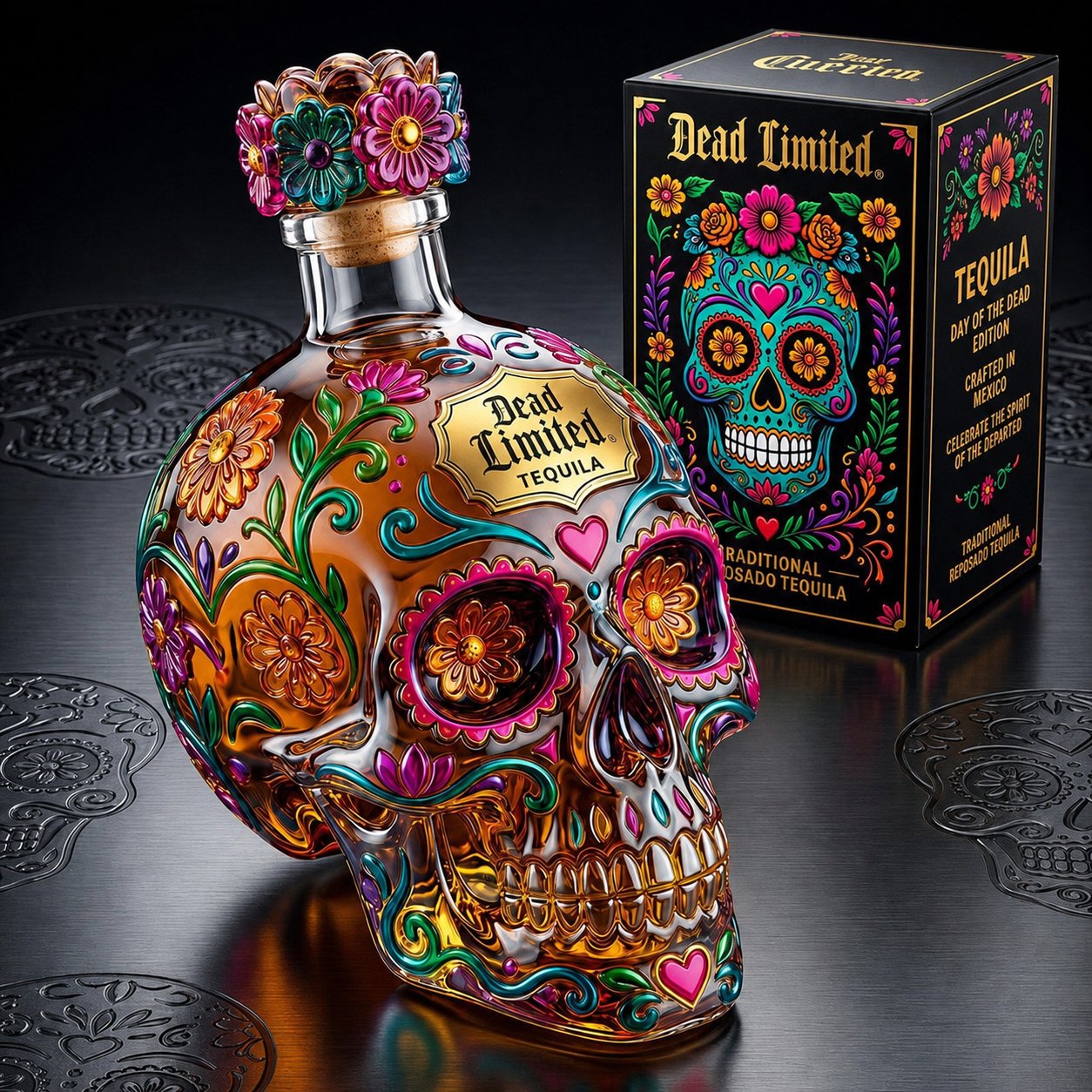 🔥🍷Mexican Festival Art Bottle – Stunning Floral Heritage Design