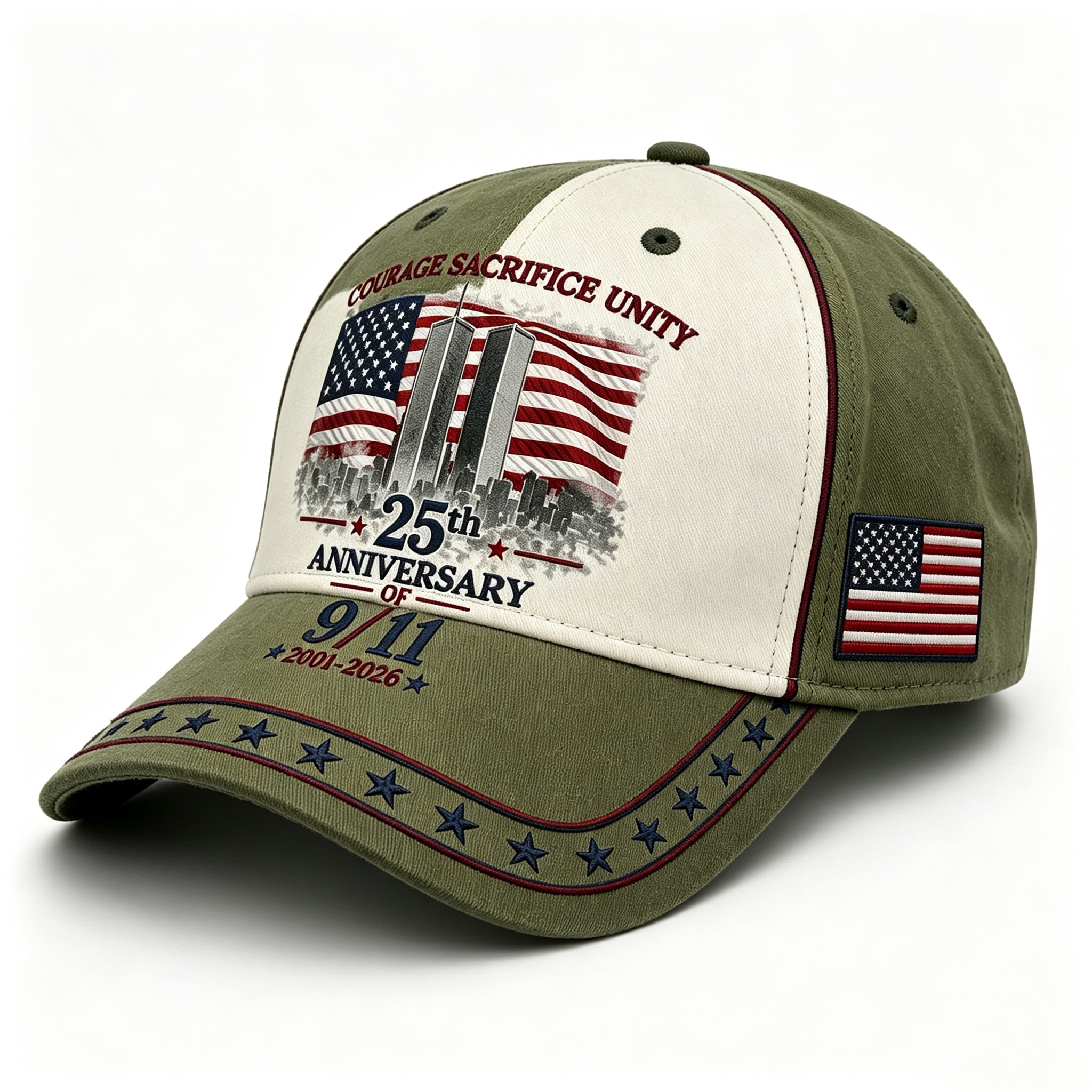 Never Forget. Always Honor-25th Anniversary 9/11 Memorial Patriot Cap