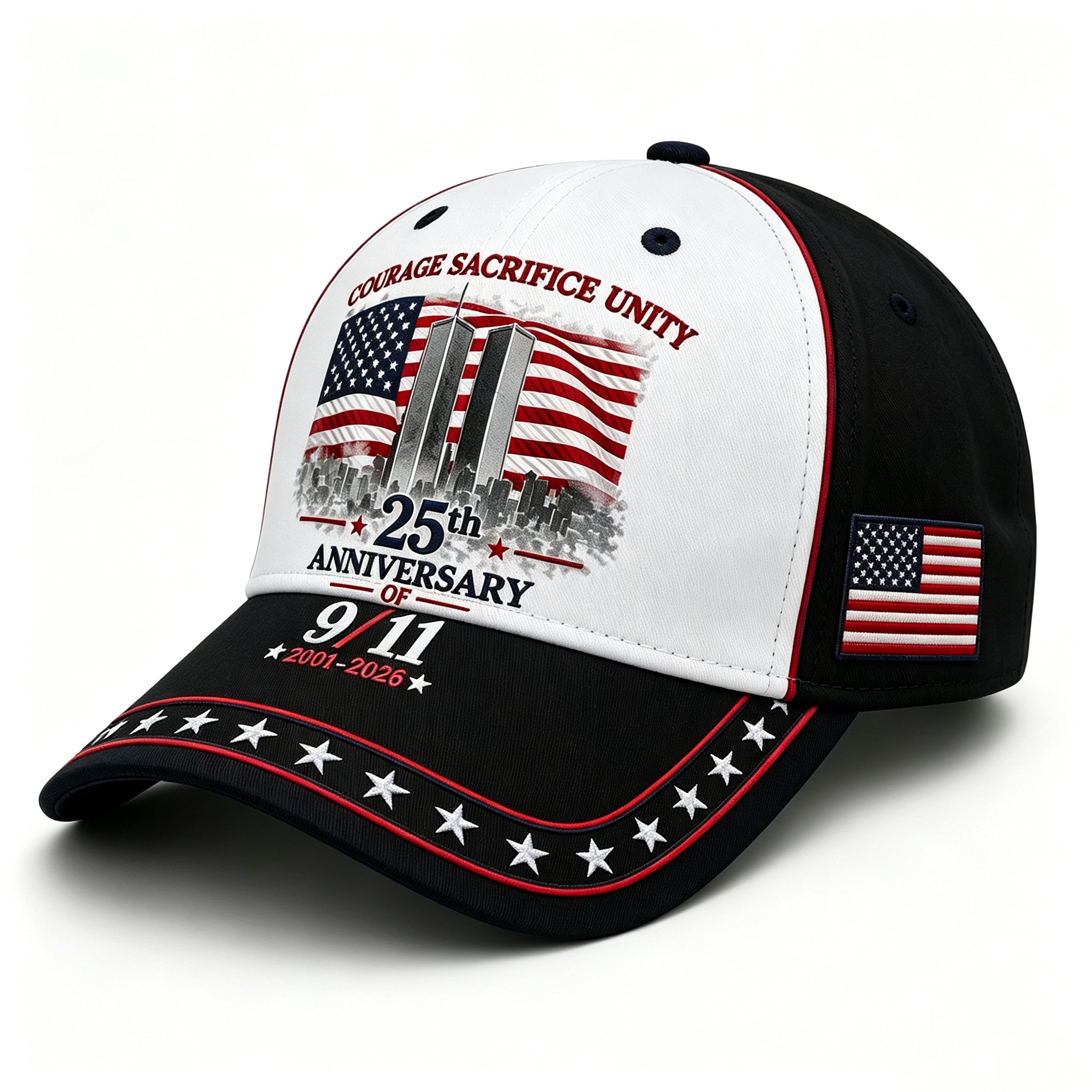 Never Forget. Always Honor-25th Anniversary 9/11 Memorial Patriot Cap