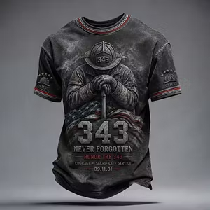 Charcoal 343 kneeling firefighter memorial shirt