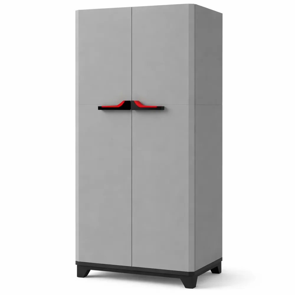 Armadio Alto con Ripiani Regolabili, Grigio Scuro, 68x39x173 cm