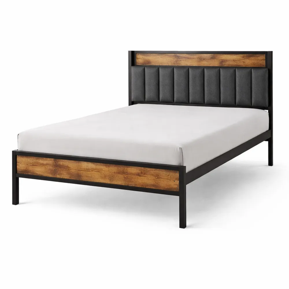 Letto Imbottito con Rete a Doghe, Spazio di Archiviazione, 120x200cm Grigio Scuro