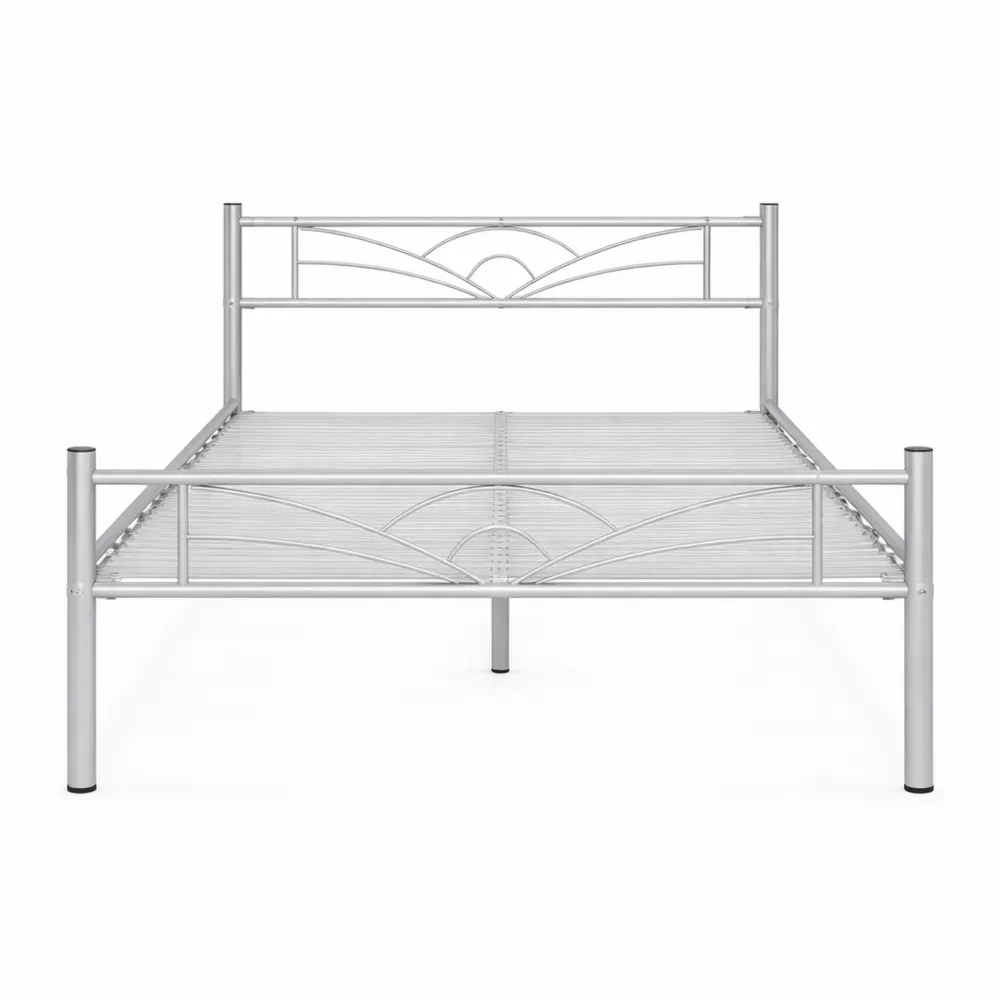 Letto Singolo in Ferro con Testiera Decorativa e Spazio Aggiuntivo