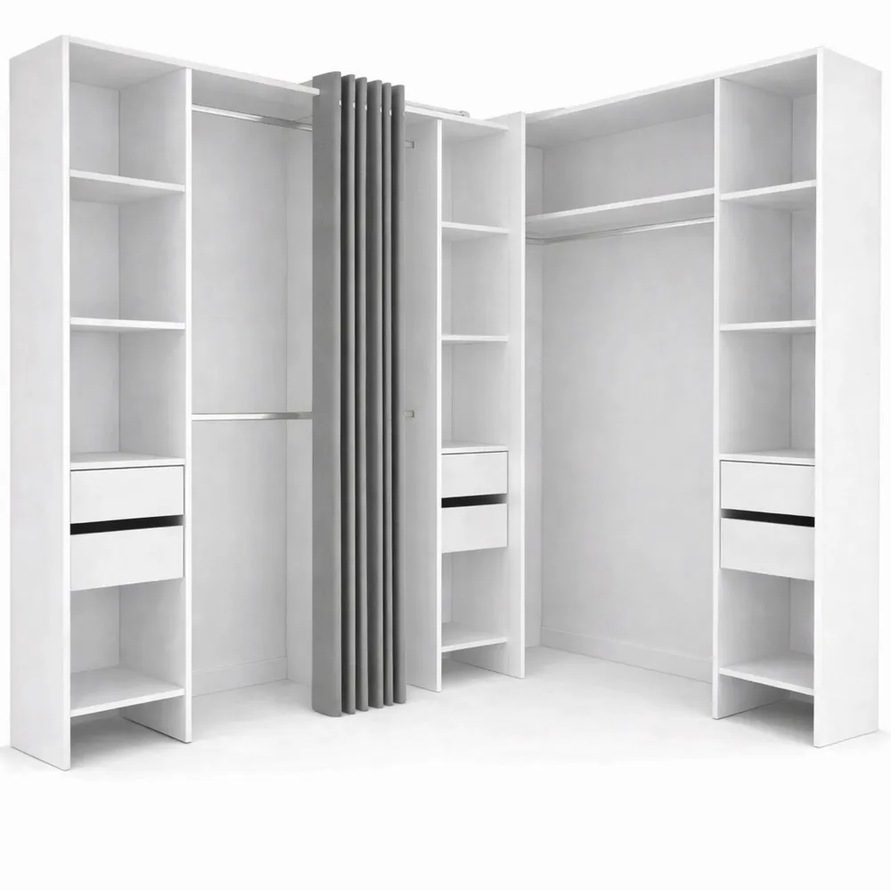Ampio Armadio con Appendiabiti, Spazio per Cameretta, Colore Bianco