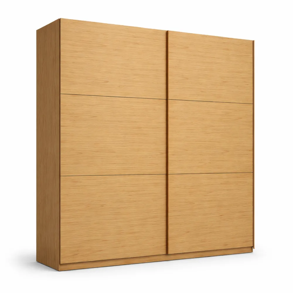 Armadio scorrevole in legno laminato, disponibile in due colori, dimensioni 217x210x62,5 cm