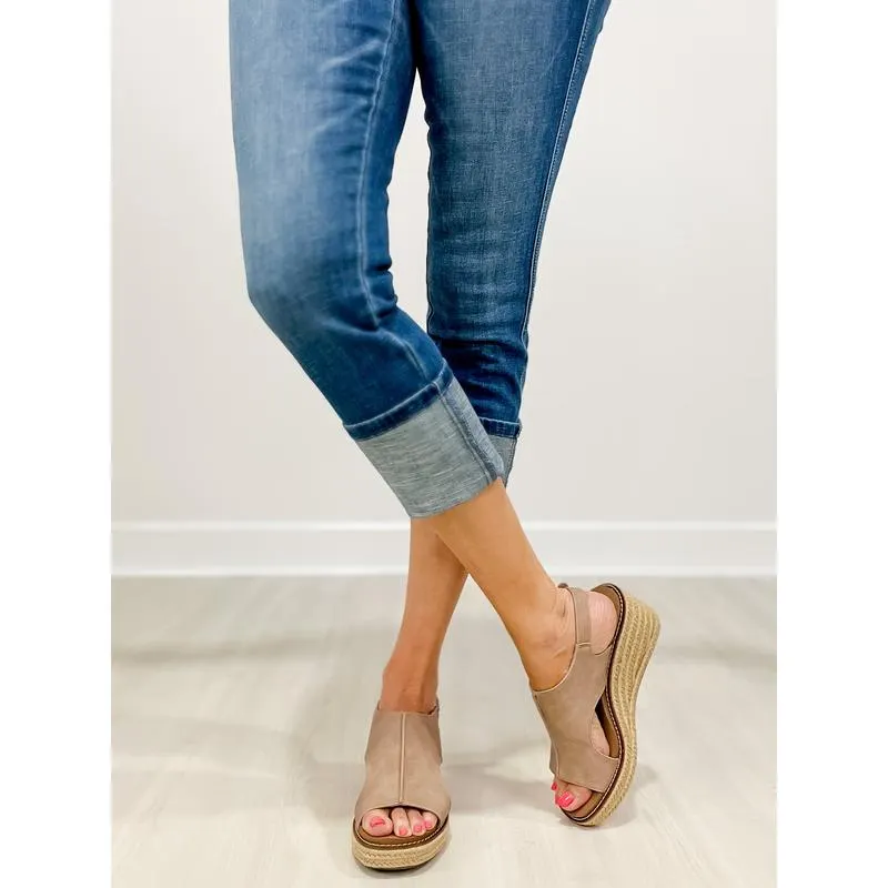 Judy Blue FRANKIE High Waist Tummy Control Cuff Capri Jeans 8