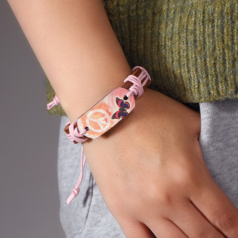 Vintage Hippie Vibe Peace Braid Bracelet