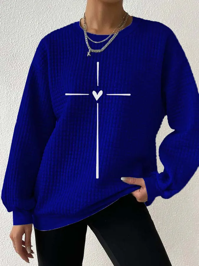 Women's Christian Cross Printed Sweatshirt