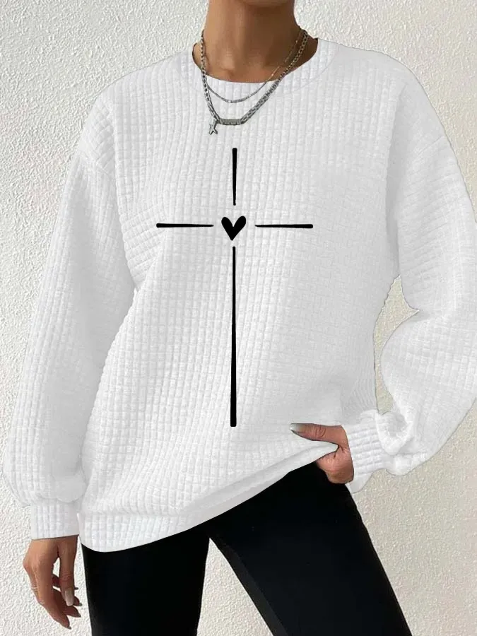 Women's Christian Cross Printed Sweatshirt