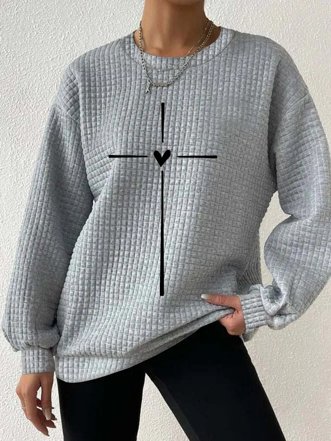 Women's Christian Cross Printed Sweatshirt