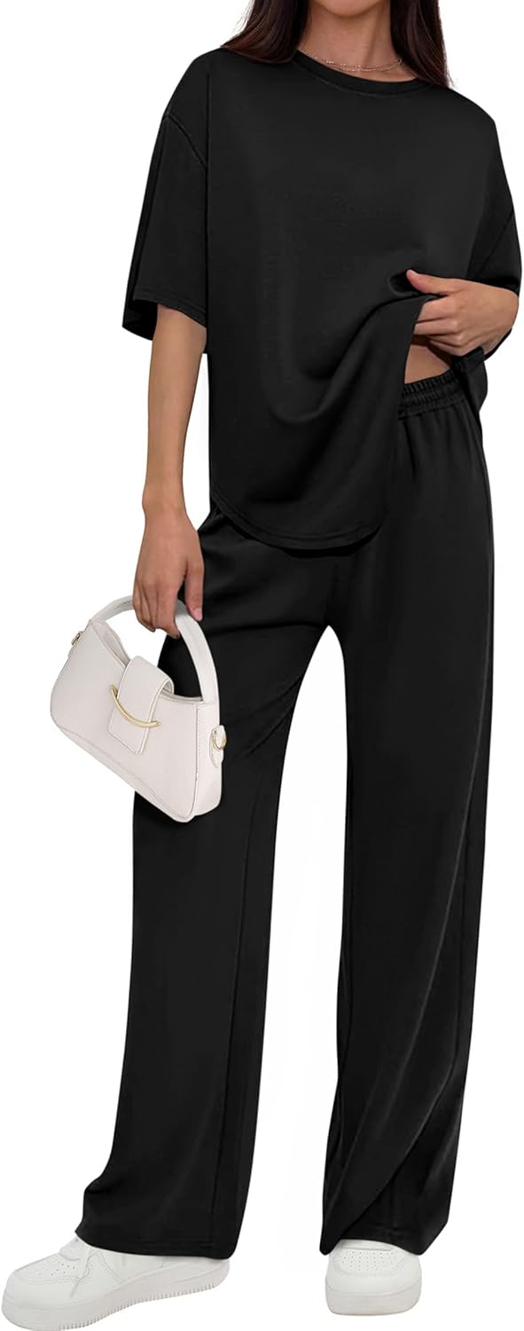 🌸2 Piece Lounge Sets for Women Summer 2026 Short Sleeve Matching Airport Travel Outfits Casual Spring Clothes